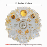 Handmade White Resin Pooja Thali – 12 Inches