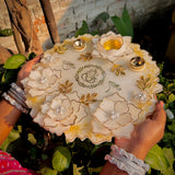 Handmade White Resin Pooja Thali – 12 Inches